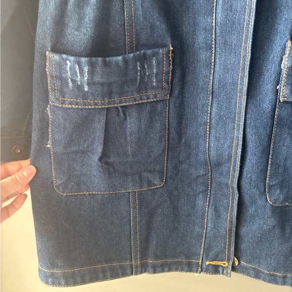 Huidan Denim Hooded Jacket | Women’s Size 8 | Utility Country Western Style - Picture 8 of 12